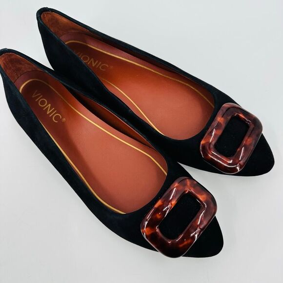 Vionic Amanda Side Tort Ballet Flat Pointed Toe Arch Support Womens Size 6 NWOT - Picture 3 of 9